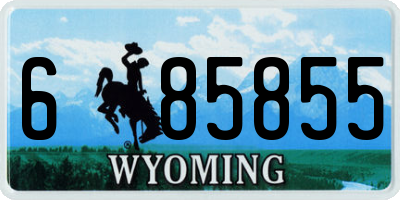 WY license plate 685855