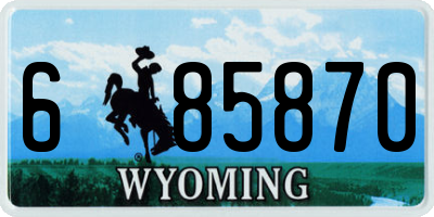WY license plate 685870