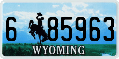 WY license plate 685963