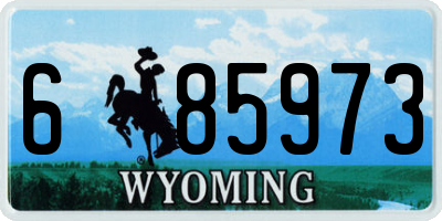 WY license plate 685973