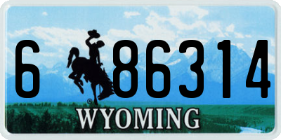 WY license plate 686314
