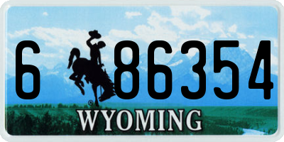 WY license plate 686354