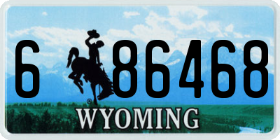 WY license plate 686468