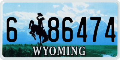 WY license plate 686474