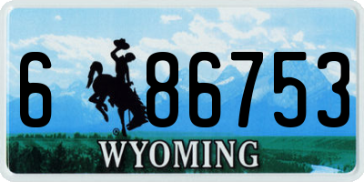WY license plate 686753