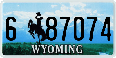 WY license plate 687074