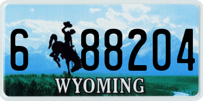 WY license plate 688204