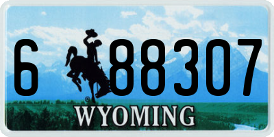 WY license plate 688307