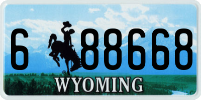 WY license plate 688668
