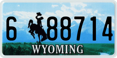 WY license plate 688714