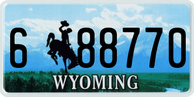 WY license plate 688770