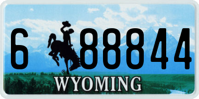 WY license plate 688844