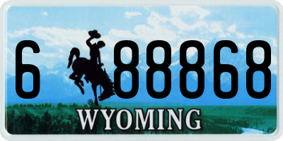 WY license plate 688868