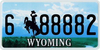WY license plate 688882