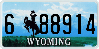 WY license plate 688914