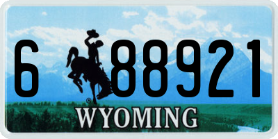 WY license plate 688921