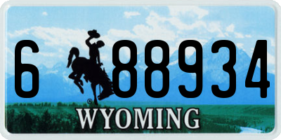 WY license plate 688934