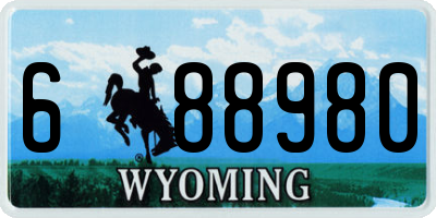 WY license plate 688980
