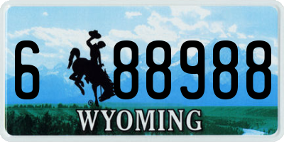 WY license plate 688988