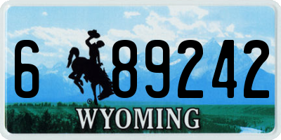 WY license plate 689242