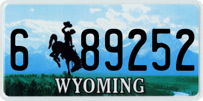 WY license plate 689252