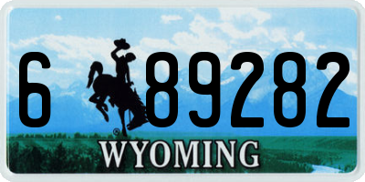 WY license plate 689282