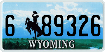 WY license plate 689326