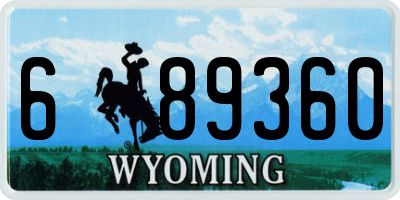 WY license plate 689360