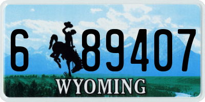 WY license plate 689407