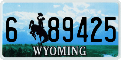 WY license plate 689425