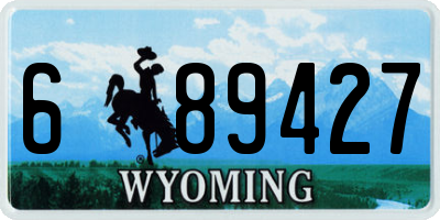 WY license plate 689427