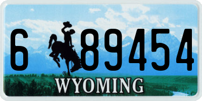 WY license plate 689454
