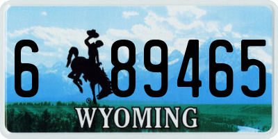 WY license plate 689465