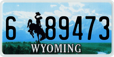 WY license plate 689473