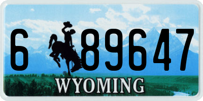 WY license plate 689647