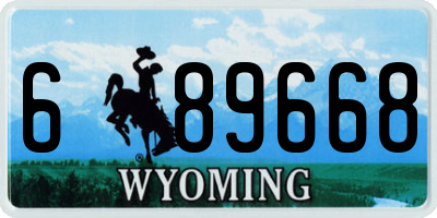 WY license plate 689668