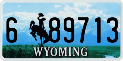 WY license plate 689713