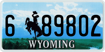 WY license plate 689802
