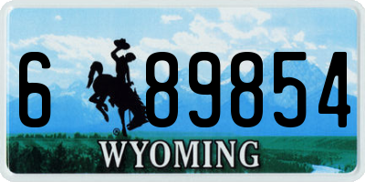 WY license plate 689854