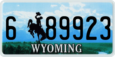 WY license plate 689923
