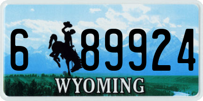 WY license plate 689924