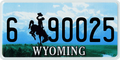 WY license plate 690025