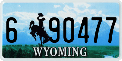 WY license plate 690477