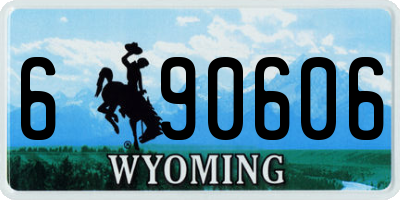 WY license plate 690606
