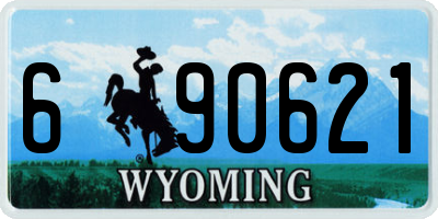 WY license plate 690621