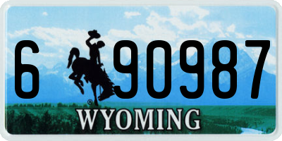 WY license plate 690987