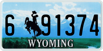 WY license plate 691374