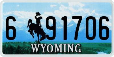 WY license plate 691706