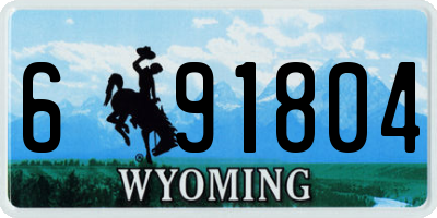 WY license plate 691804