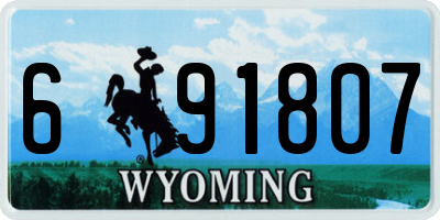 WY license plate 691807